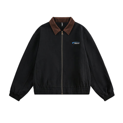 American Retro Alphabet Embroidered Baseball Uniform Jacket Black All Products