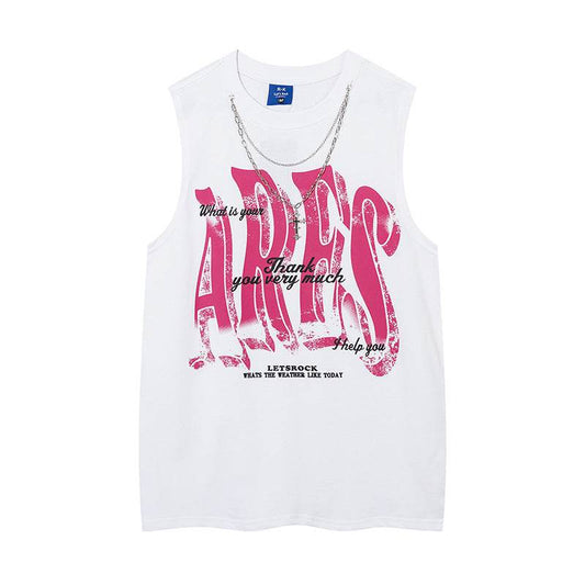 Letter Necklace Round Neck Vest For Men And Women MuddyStock