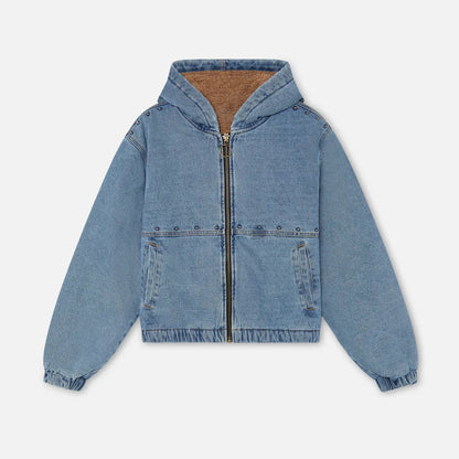 Fleece-lined Casual Hoodie For Men Blue MuddyStock null