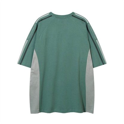 Sports Loose T-shirt Men's Color Contrast Patchwork MuddyStock