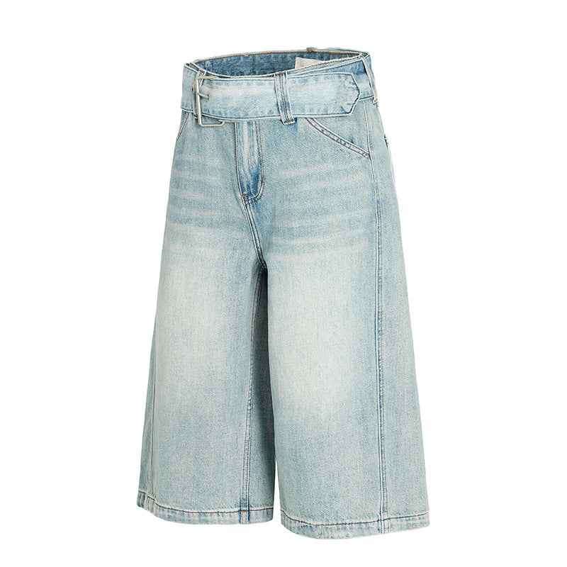 Washed cat whiskers seven quarter shorts for women | MuddyStock Originals
