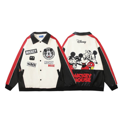 Cartoon Embroidery Turn-Down Collar Jacket For Men And Women MuddyStock