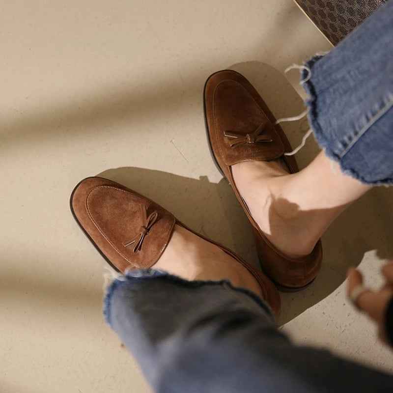 Women Round Toe Casual Bow-knot Low Heel Loafers