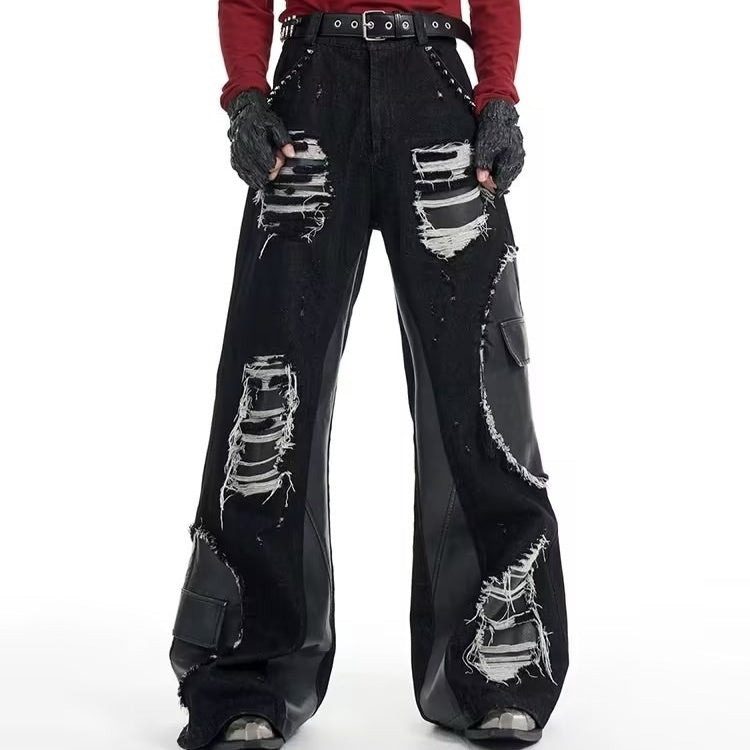 Retro Rivet Stitching Skinny Jeans For Men
