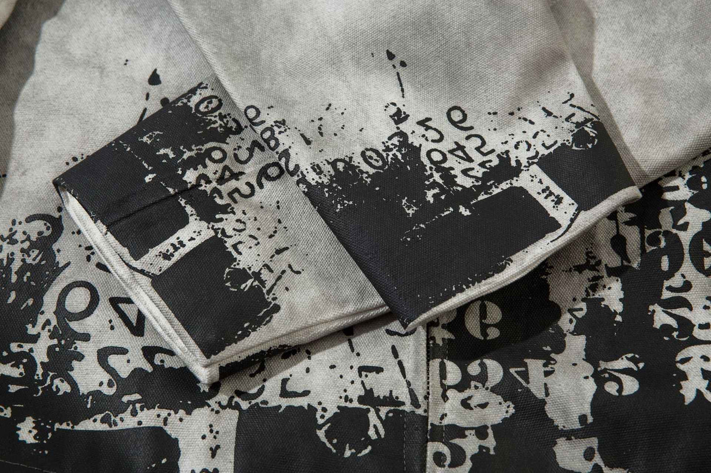 Dirty dye washed short abstract printed jacket for men | MuddyStock Originals MuddyStock