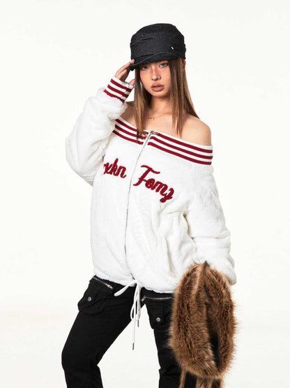 Loose Retro Off-shoulder Jacket For Women