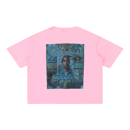 Mineral Wash Boxy Cotton T-Shirt For Men | MuddyStock Originals Rose Pink