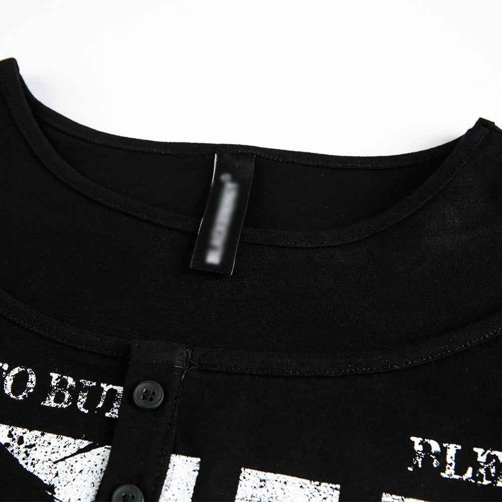 Abstract fuzzy printed fake two piece long sleeved T-shirt for men | MuddyStock Originals