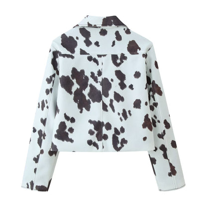 Irregular printed short jacket for women | MuddyStock Originals