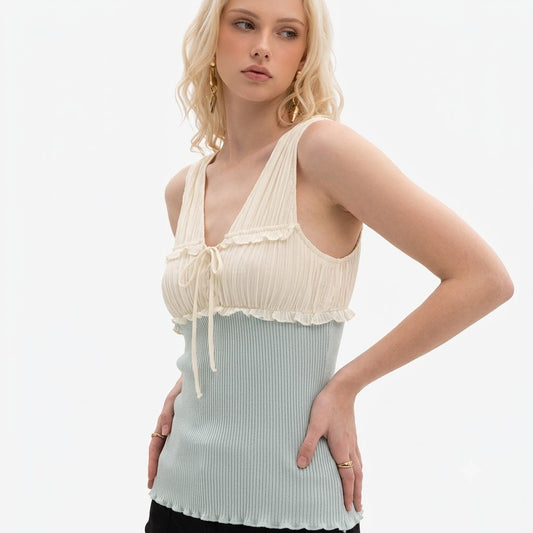 Lace patchwork camisole top for women | MuddyStock Originals