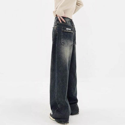 High Waist Wide Leg Jeans Large Size Women MuddyStock