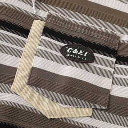 Retro Loose Striped Short-sleeved Polo Shirt For Men MuddyStock