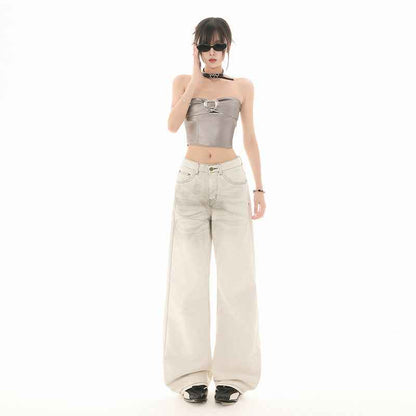 Loose Casual Wide-Leg Straight Leg Jeans For Women | MuddyStock Originals MuddyStock