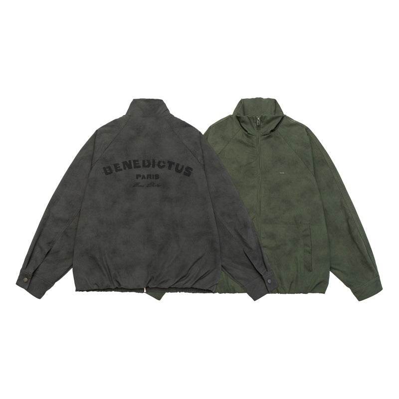 Faded Loose Fit Stand Collar Jacket For Men | MuddyStock Originals MuddyStock