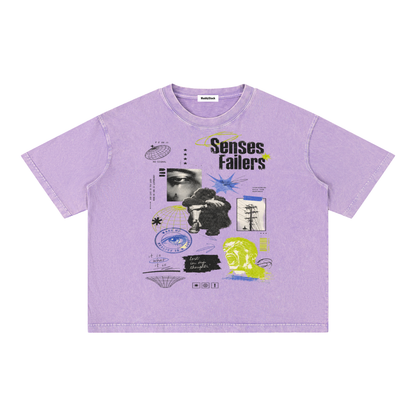 Mineral Wash Boxy Cotton T-Shirt For Men | MuddyStock Originals Purple