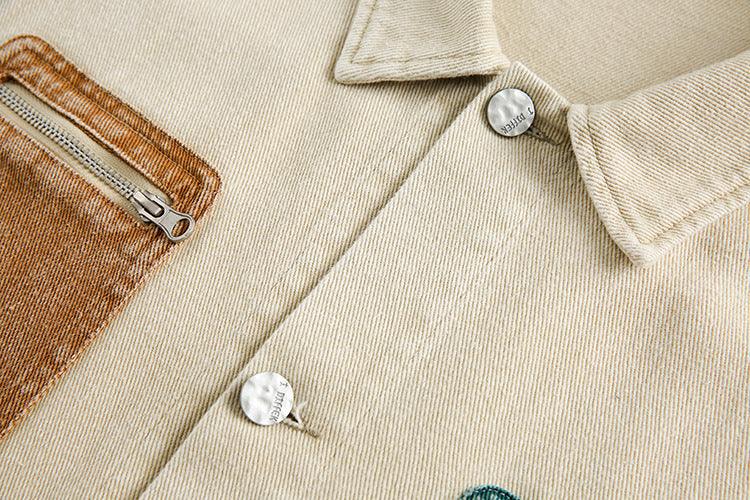 Punk Design Contrast Color Multi-pocket Baggy Coat For Women All Products
