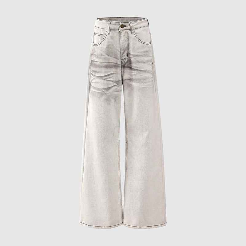 Loose Casual Wide-Leg Straight Leg Jeans For Women | MuddyStock Originals White Cow MuddyStock