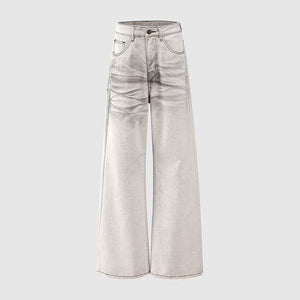 Loose Casual Wide-Leg Straight Leg Jeans For Women | MuddyStock Originals White Cow