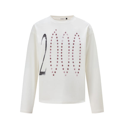Casual Star Print Long Sleeve Crew Neck Men's T-Shirt