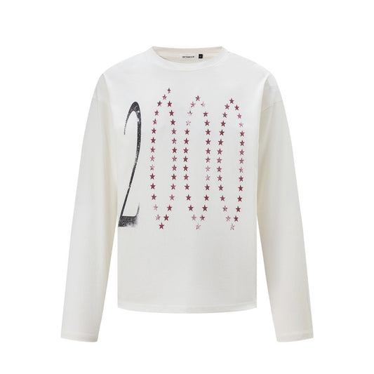 Casual Star Print Long Sleeve Crew Neck Men's T-Shirt