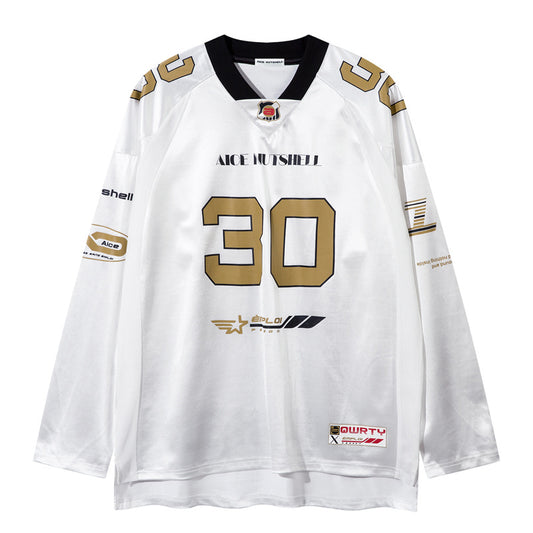 Long Sleeve Trendy Sports Jersey For Men And Women | MuddyStock Originals White MuddyStock