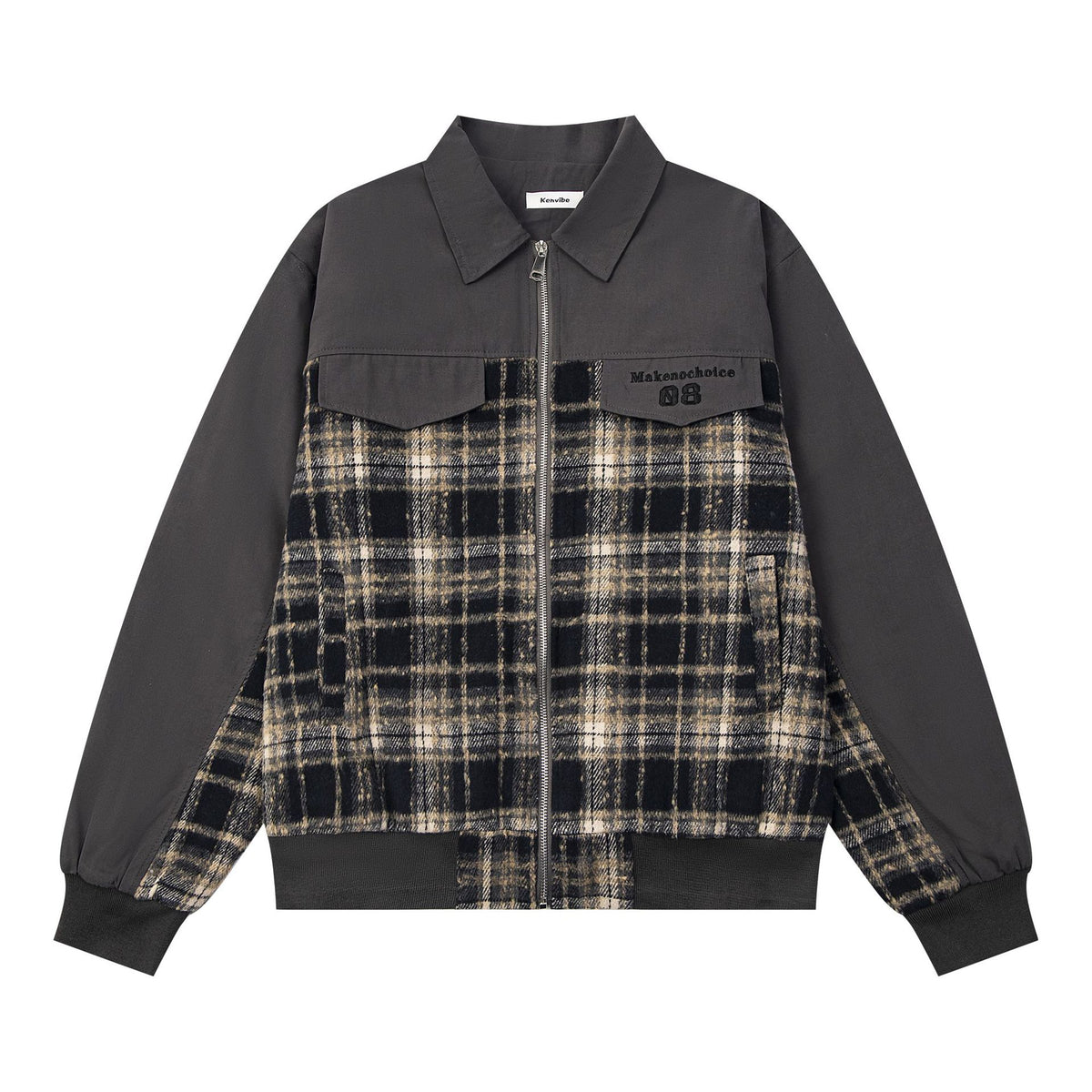 Checkered jacket for women | MuddyStock Originals Black