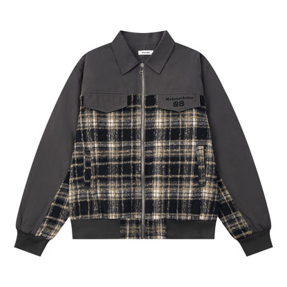 Checkered jacket for women | MuddyStock Originals Black
