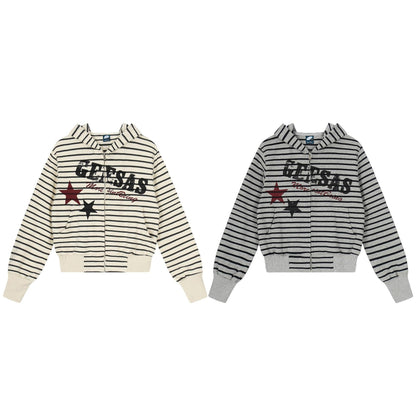Sweet Hooded Regular Stripe Women's Sweatshirt | MuddyStock Originals