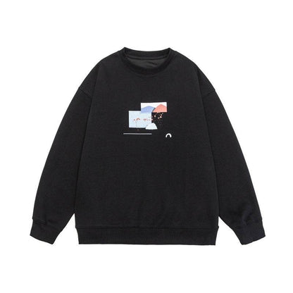Round Neck Pullover Sweatshirt For Men And Women | MuddyStock Originals Black MuddyStock