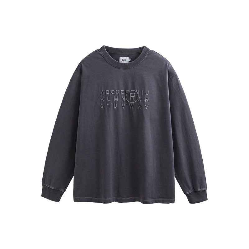 Long Sleeve Crew Neck T-Shirt For Men | MuddyStock Originals Gray MuddyStock