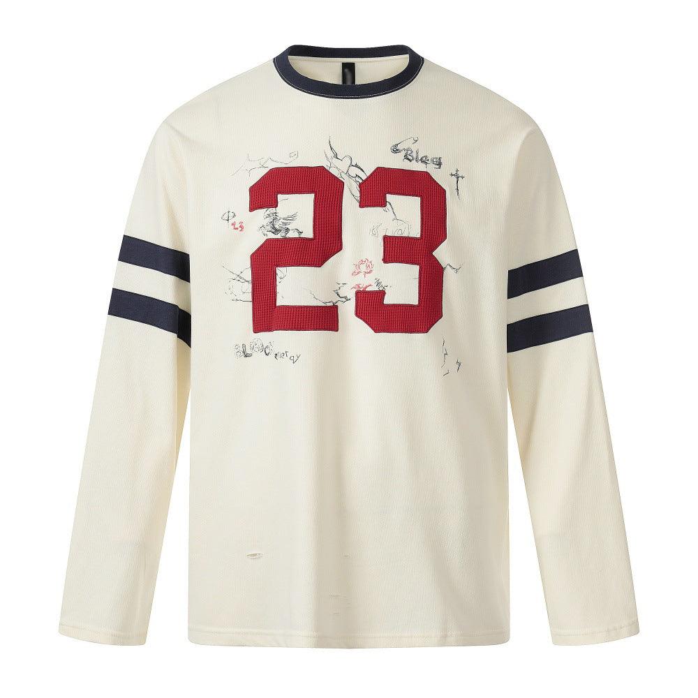 Number 23 long sleeved t-shirt for men | MuddyStock Originals White