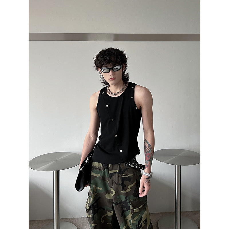 Sleeveless vest metal breasted T-shirt for men | MuddyStock Originals MuddyStock