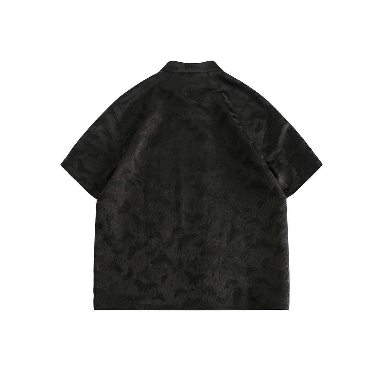 Short sleeved metal button men's shirt T-shirt