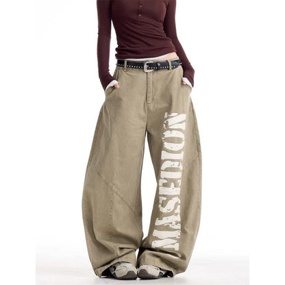 Vintage Retro Streetwear Style Printed High-Waisted Pants For Women | MuddyStock Originals