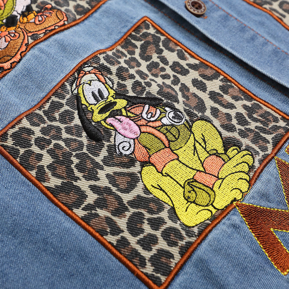 Fun Cartoon Leopard Print Applique Short Sleeve Shirt For Men And Women | MuddyStock Originals eprolo