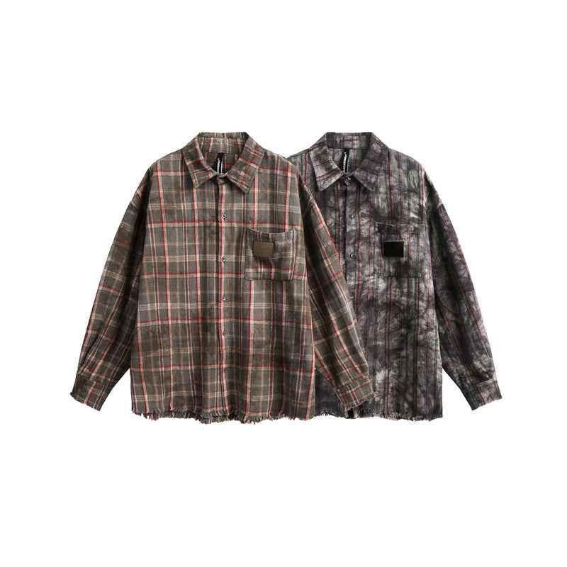 Old checkered men's and women's long sleeved shirt | MuddyStock Originals