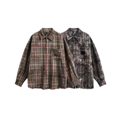 Old checkered men's and women's long sleeved shirt | MuddyStock Originals