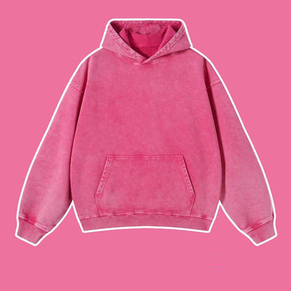 Vintage distressed washed pullover hoodie loose fitting unisex | MuddyStock Originals rose red MuddyStock