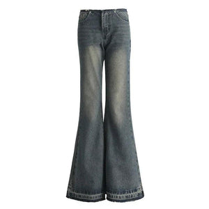 Women's Low Waist Flared Jeans | MuddyStock Originals Retro Blue # Extended Length MuddyStock