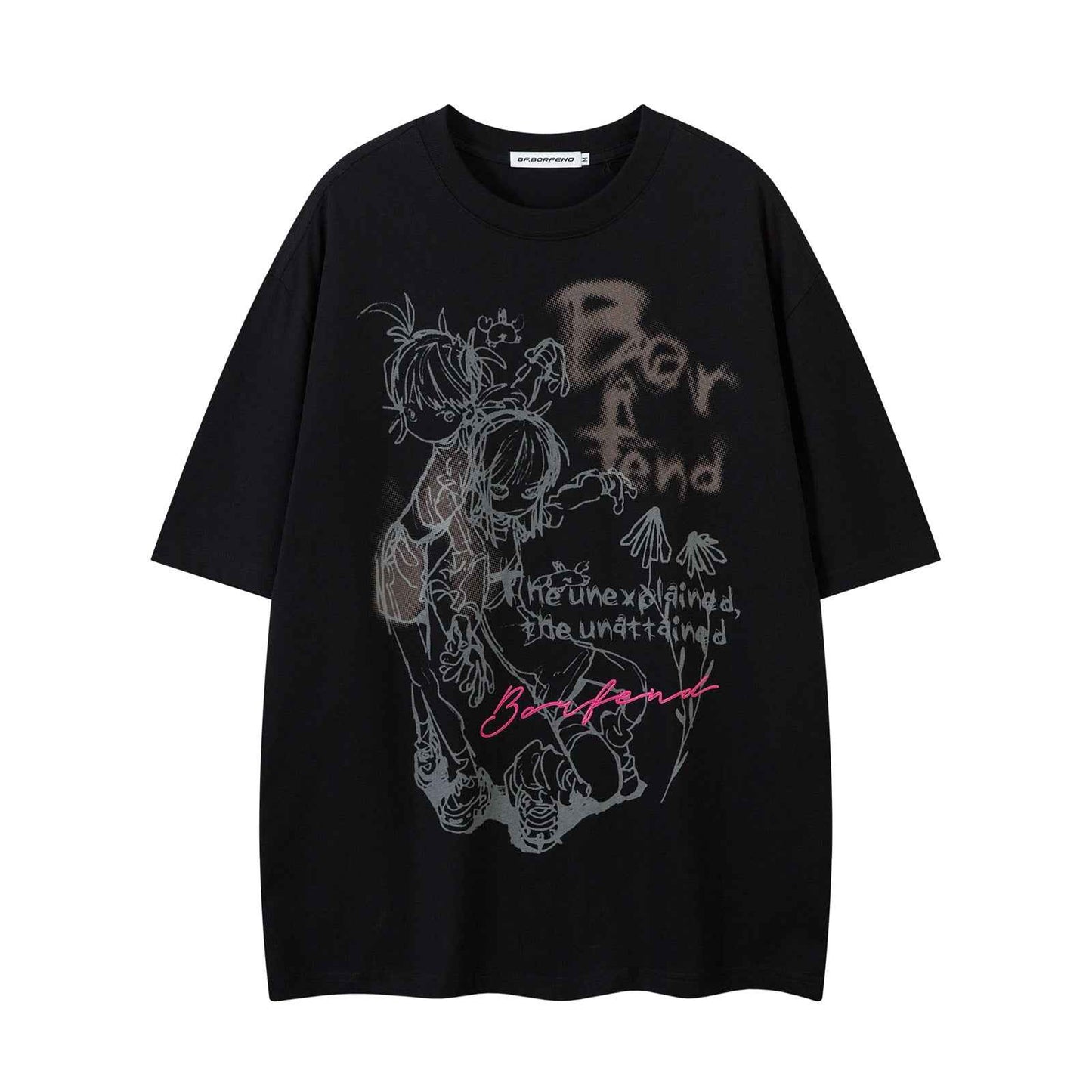 Cartoon Print Short Sleeve Oversize Casual Versatile T-Shirt for Men and Women | MuddyStock Originals MuddyStock