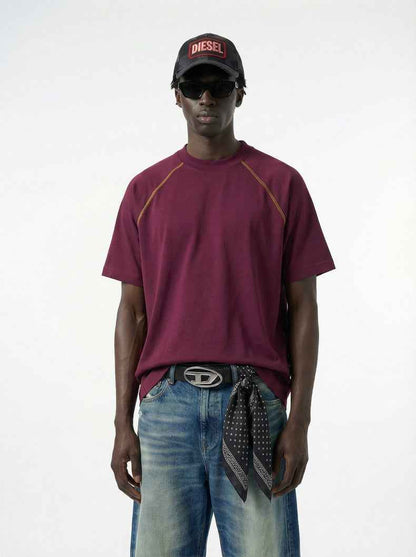 Casual Color-blocked Raglan Short-sleeved T-shirt For Men MuddyStock null