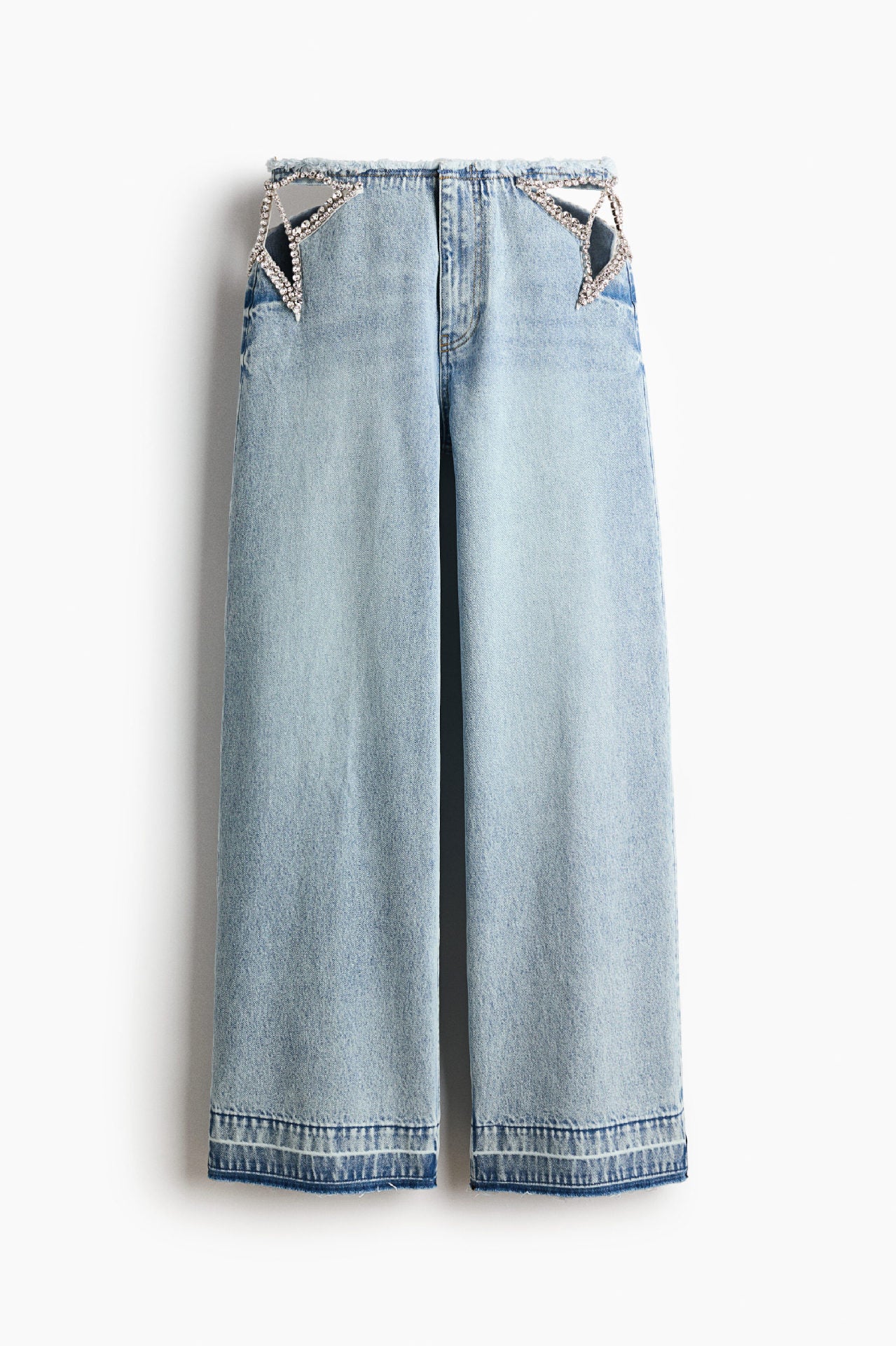 Women's Low-Waist Washed Straight-Leg Jeans Washed Blue