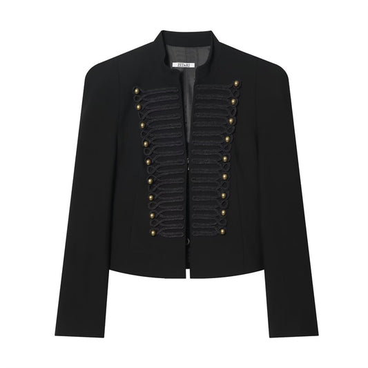 Spring Slim-fit Suit Casual Jacket For Women Black All Products