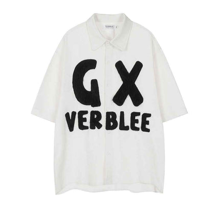Loose Casual Polo Collar Summer Shirt For Men White