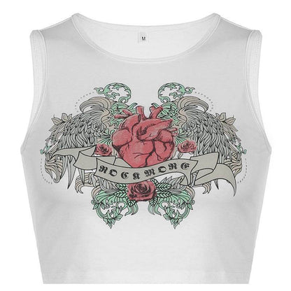 Printed Vest For Women White MuddyStock