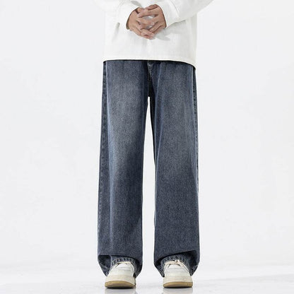 Trend Half Elastic Waist Jeans For Men Blue Gray MuddyStock