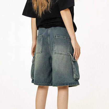 Multi-pocket Women's Loose-fit Denim Shorts
