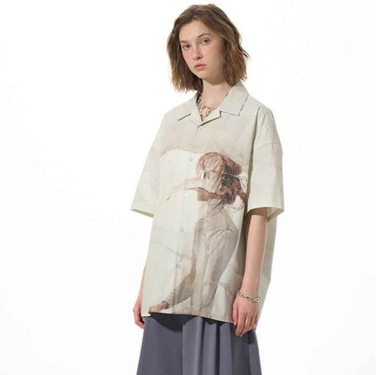 Casual Graphic Print Versatile Short Sleeve Shirt For Women MuddyStock