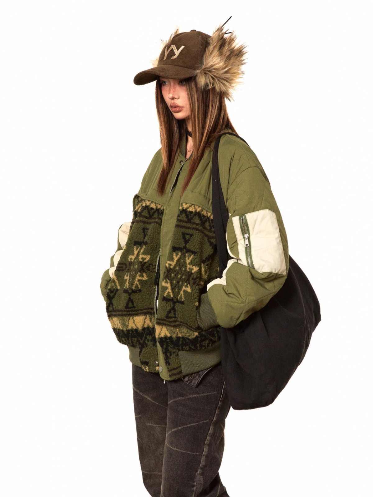 Patchwork Cotton-padded Warm Jacket For Women MuddyStock