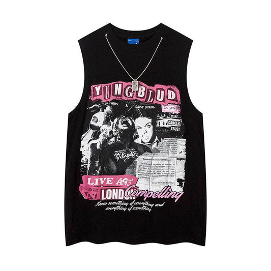 European And American Printed Waistcoat Women MuddyStock